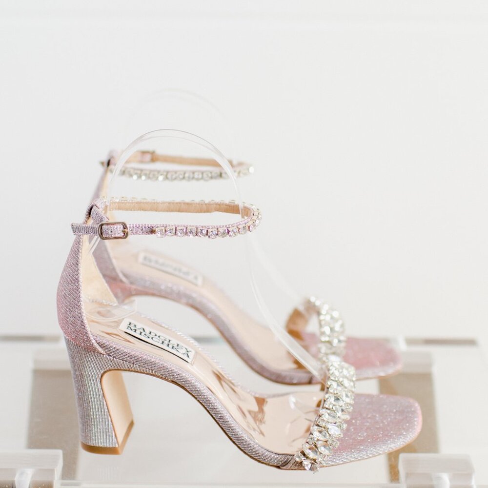 Badgley Mischka Harriet Rose Gold Block Heel Sandals 5.5 New in Box - Picture 7 of 15